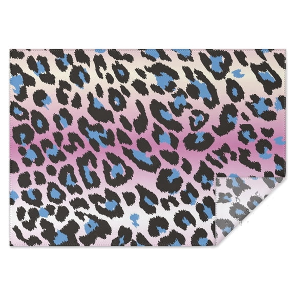 Pink and Blue Of Leopard Print Rectangle Tablecloth 60"x84",Waterproof Polyester Rectangle Table Cloth, Wipeable Spillproof Polyester Tablecloth for Dining, Camping, Indoor and Outdoor