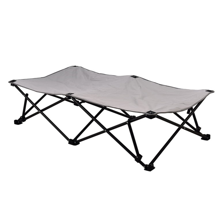 Your Zone Kids Folding Cot with Cover, Soft Silver, 52