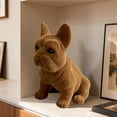 thumbnail image 4 of French Bulldog Flocked Resin Figurine, Realistic Plush Texture Dog Statue, Decorative Tabletop Ornament for Home & Office, Black & Brown Options, Gift for Dog Lovers, 4 of 6