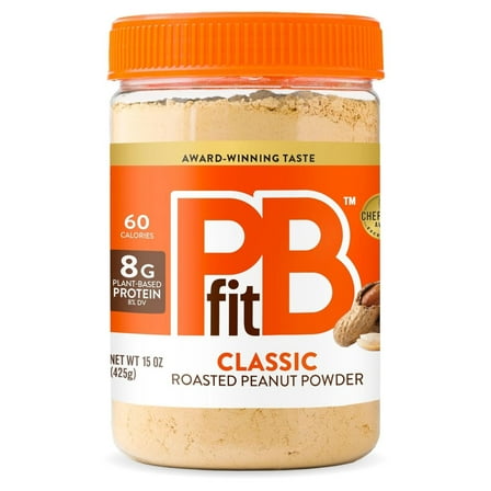 PBfit Classic Peanut Butter Powder, Roasted Peanut Powder, 15 oz