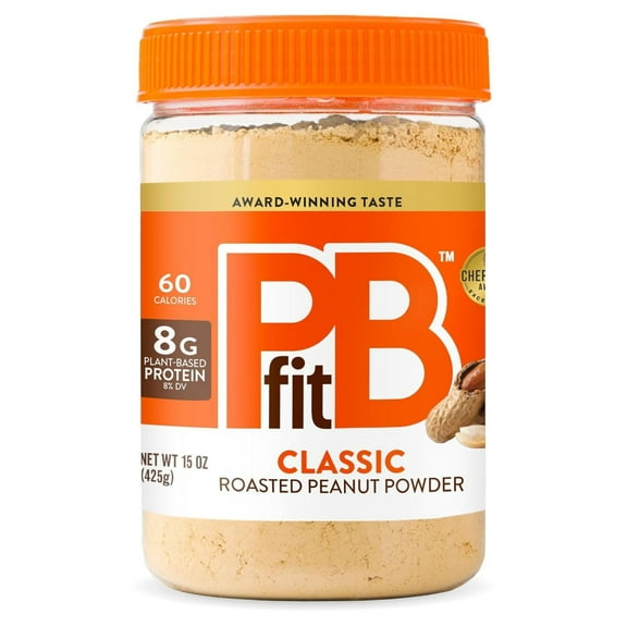 PBfit Classic Peanut Butter Powder, Roasted Peanut Powder, 15 oz