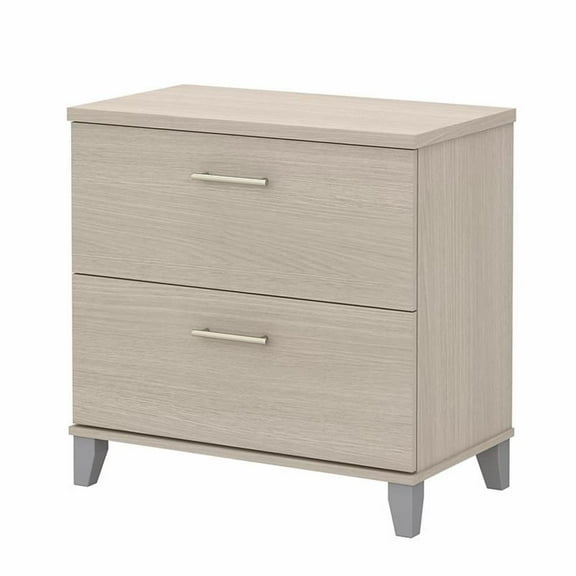 Pemberly Row 2 Drawer Lateral File Cabinet in Sand Oak - Engineered Wood