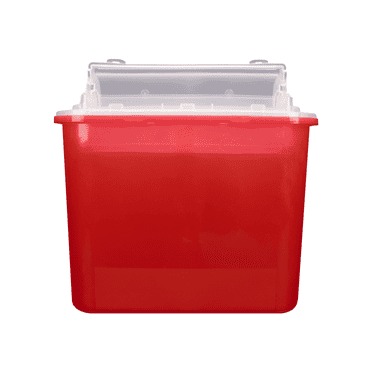 Heavy Duty Sharps Container, 5.4 Quart (1-Pack) with Clear Locking Lid, Multi-Purpose Biohazard Needle and Syringe Disposal for Home & Professional Use, Professional Medical Grade