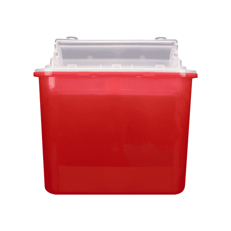Heavy Duty Sharps Container, 5.4 Quart (1-Pack) with Clear Locking Lid, Multi-Purpose Biohazard Needle and Syringe Disposal for Home & Professional Use, Professional Medical Grade