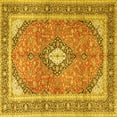 thumbnail image 1 of Ahgly Company Indoor Square Medallion Yellow Traditional Area Rugs, 4' Square, 1 of 4