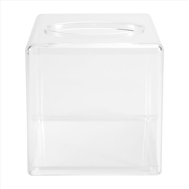 Caja Dispensadora de Pañuelos Faciales de Acrílico Transparente con Tapa, Caja para Mostrador, Secador de Plástico Transparente