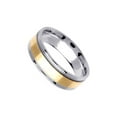 thumbnail image 2 of Men's 6MM Two Tonned White & Yellow Gold High Polished Wedding Band Ring, 2 of 2