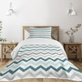 thumbnail image 3 of Ambesonne Chevron Quilted Bedspread Set 2 Pcs, Simple Geometric Zigzags, Twin Size, Multicolor, 3 of 6