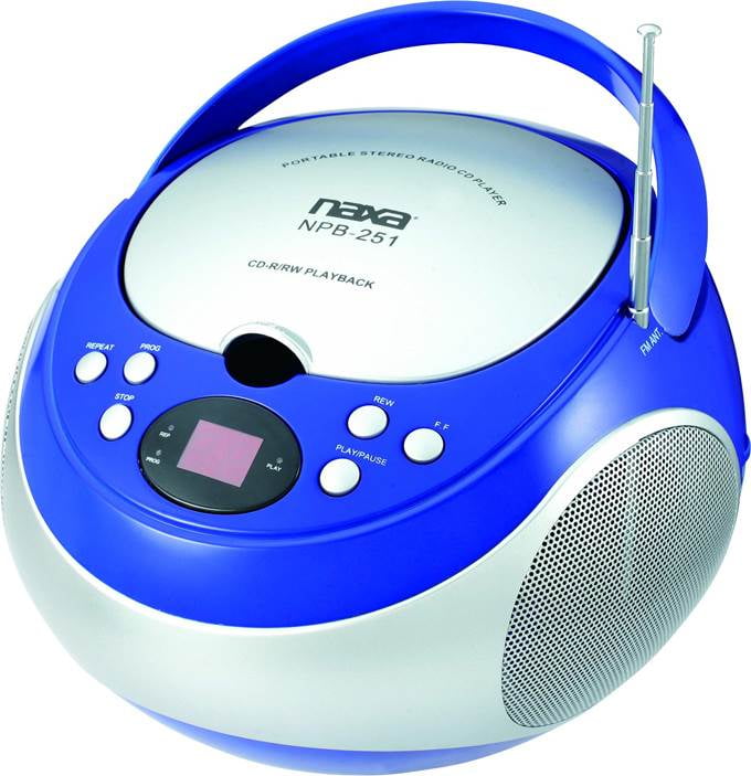 ミ*ナ様 ☆intercord japan RADIO SAMPLER☆ NEW NAXA NPB-251 Blue Portable Compact CD Player + AM/FM Stereo