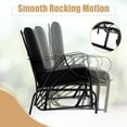 thumbnail image 4 of Costway 2 PCS Patio Rocking Chair with Cushion Heavy-Duty Metal Frame Smooth Glider Outdoor Black, 4 of 9