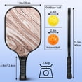 thumbnail image 4 of Pickleball Paddles Set Of 2, Fiberglass Surface, Liquid & Marble Print, 4 Balls & Bag, 4 of 5