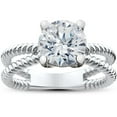 thumbnail image 1 of Bague de Fiançailles en Diamant Rond de 2,20 Ct Certifiée, Or, Cultivée en Laboratoire, 1 of 2