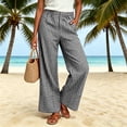 thumbnail image 2 of Oksale Plaid Pants for Women Petite Loose Wide Leg Pants with Pockets Casual Elastic Waist Gingham Pants 2026 Black 3XL, 2 of 8