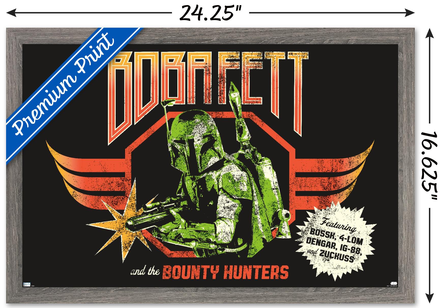Star Wars: Saga - Boba Fett - Bounty Hunters Wall Poster, 14.725" x 22.375", Framed
