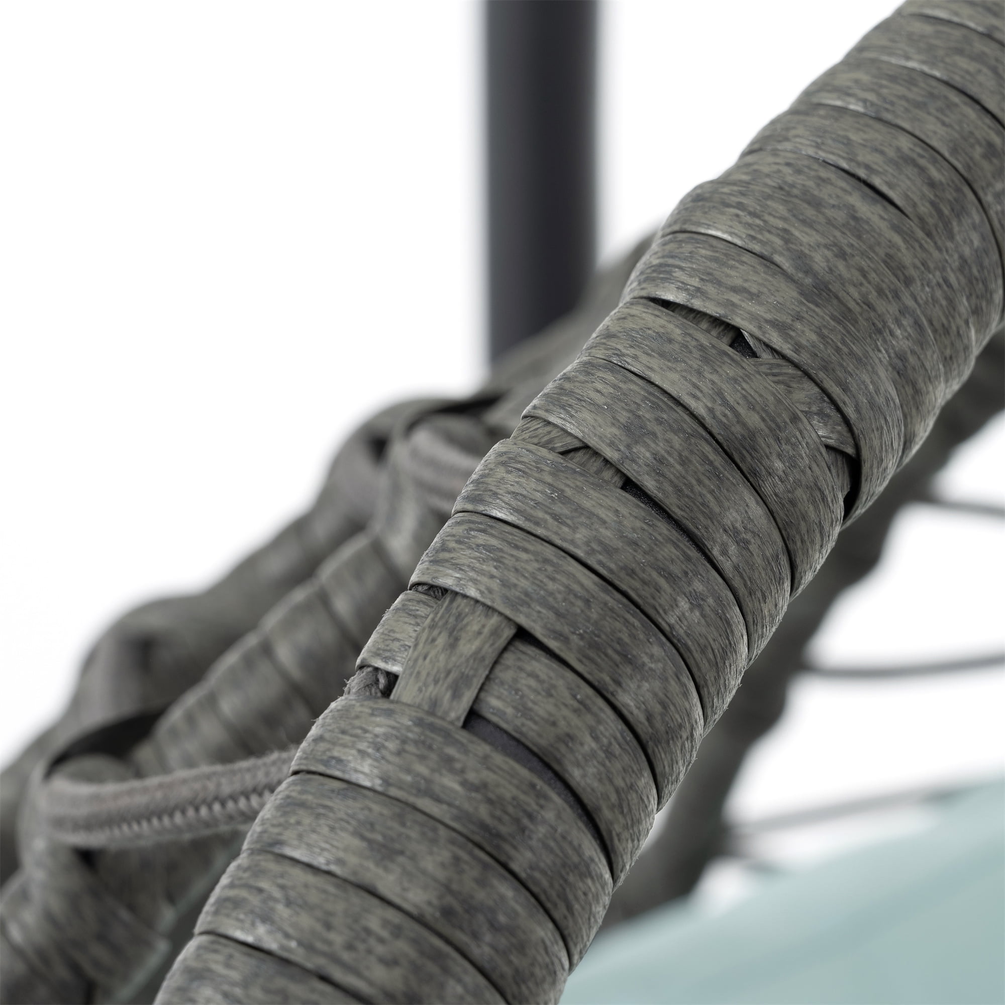 Highsound Egg Hanging Chair with Stand, Patio Wicker Swing Egg Chair Indoor Swinging Chair Outdoor Hammock Egg Chair for Patio Bedroom Balcony, Light Grey