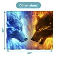 thumbnail image 4 of Dawhud Direct Fire and Ice Wolves Fleece Blanket for Bed, 50" x 60" Wolf Fleece Throw Blanket for Women, Men and Kids - Super Soft Plush Wolf Blanket Throw, 4 of 7