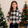 thumbnail image 6 of EnJoCho Boys Girls Flannel Plaid Shirt Kids Lightweight Long Sleeve Button Down Shirt Jacket Casual Outfit Spring Clothes, 6 of 8