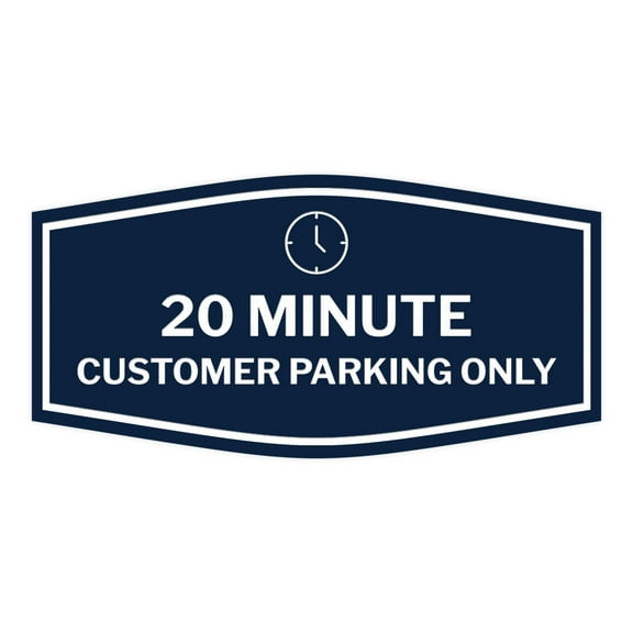 Signs ByLITA Fancy 20 minute Customer Parking Only Sign (Navy Blue / White) - Large