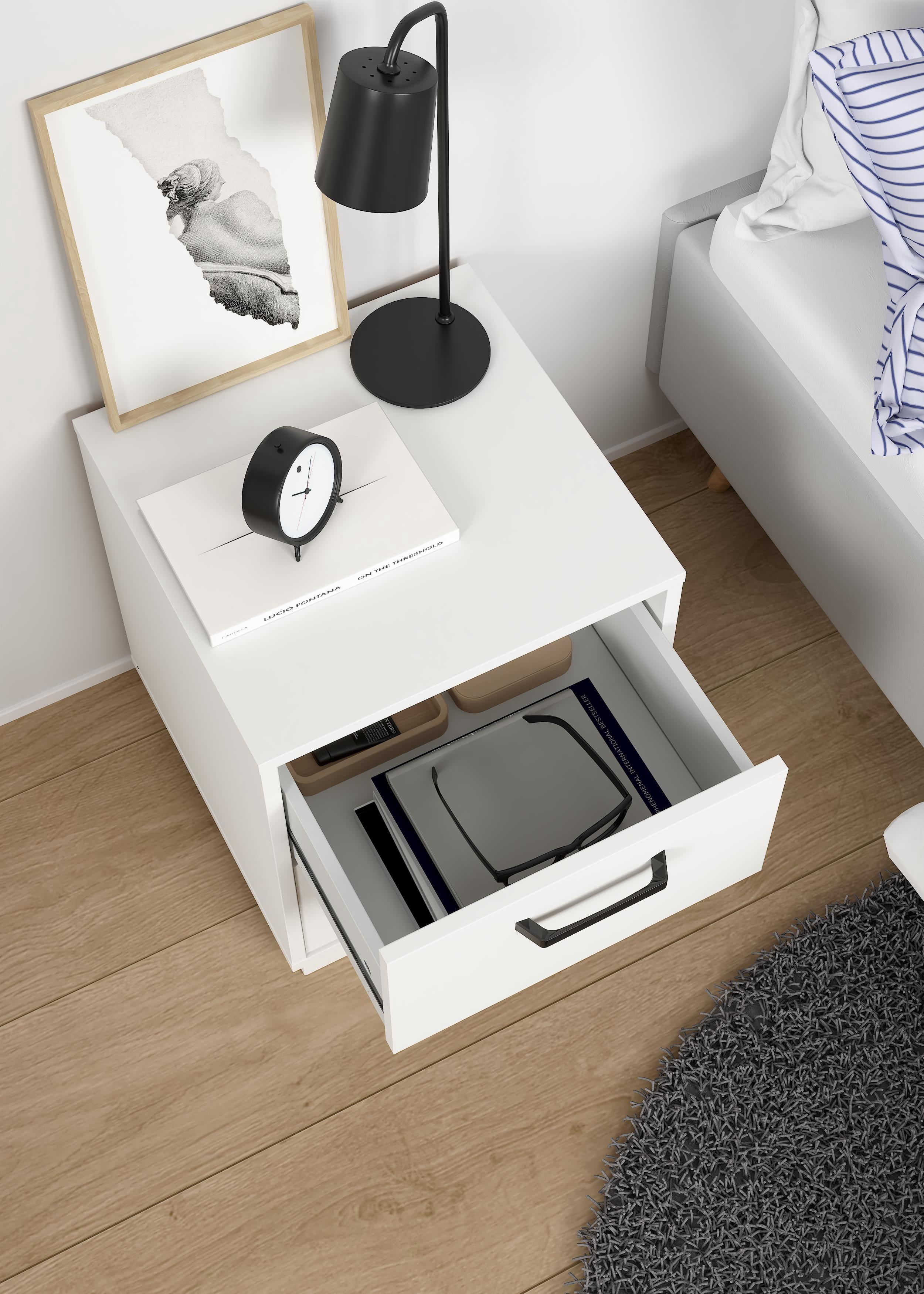 Tvilum Sofia 2 Drawer White Nightstand - Set of 2