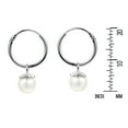 thumbnail image 3 of Floating Iridescence Faux White Pearls on Sterling Silver Hoop Earrings, 3 of 4