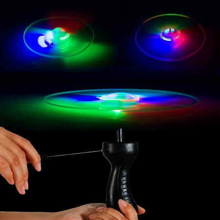 Flying Toys - Colorful LED Light Pull String Flying Toy Flying Disc Toy for Indoor Outdoor Children Kids Playing   Set of 3 Assorted Colors price history on PriceWatchPro