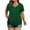 Green, variant on Women's Sparkly Studded V-Neck Tee Sparkle Short Sleeve Top Sparkle Glitter Yoke Keyhole Neck Plus Size Party Top for Summer & Daily Wear