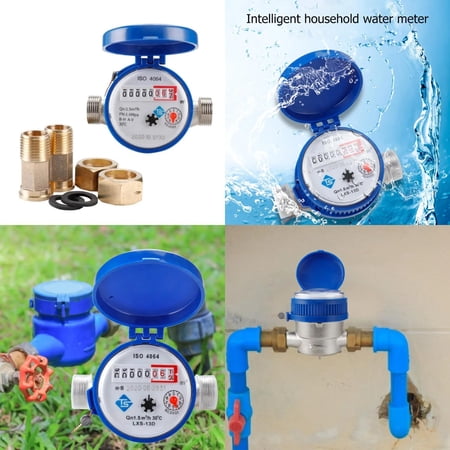 DUFDERIA Cold Smart Water Meter Mechanical Rotary Wing E-Type Precision Digital Display Pointer Counter Water Meter Flow Measuring Tool