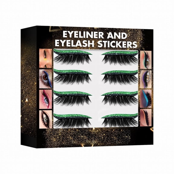 Eyelashes Glitter False Eyelash Glue Self Eye Makeup Curling Eyelash Application for Stunning 8PCS