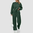 thumbnail image 2 of felwors Womens 2 Piece Outfits 2025 Fall Long Sleeve Sweatshirt Wide Leg Pants Lounge Sets Winter Sweatsuits Matching Tracksuit Green, S, 2 of 5