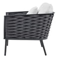 thumbnail image 5 of Lounge Sectional Sofa Chair Table Set, White, Aluminum, Metal, Fabric, Modern Contemporary, Outdoor Patio Balcony Cafe Bistro Garden Furniture Hotel Hospitality, 5 of 10