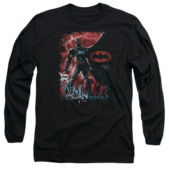 Batman Gotham Reign Long Sleeve T-Shirt Adult 18/1 Black