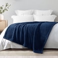 thumbnail image 6 of Exclusivo Mezcla Soft Fleece Throw Blanket for Couch, Super Soft Velvet Plush Bed Blanket, 50x60 Inches, Navy Blue, 6 of 8