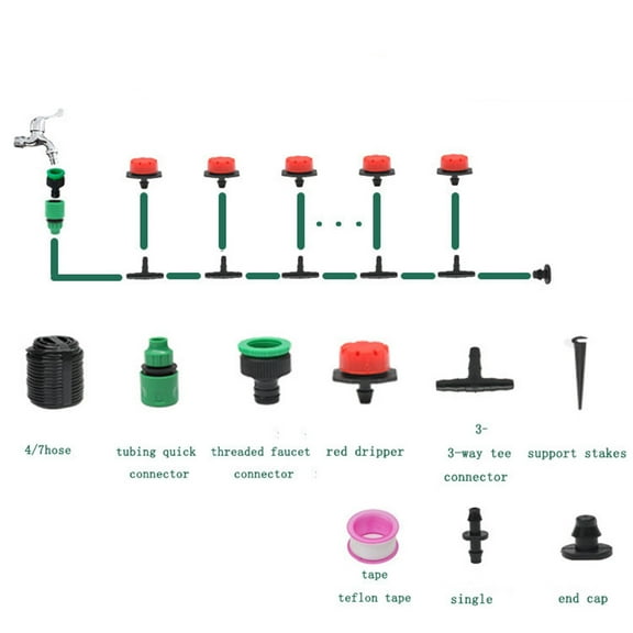 Bdday Irrigation System Kit Drip Kit Garden Timer Tubing Hose Watering Drip Kits