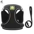 thumbnail image 3 of PULLIMORE No Choke Dog Harness Leash Set Adjustable Reflective Puppy Vest Harness for Small Dogs Cats (L, Black), 3 of 8