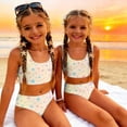 thumbnail image 5 of CCRFTGI Swimsuits for Child Girls Size 7-8 2 Piece Set Swim Vacation Bathing Suit Beach Holiday Stars Bikini Set Cute Summer Girls Fashion Swimsuits Swimwear Yellow 3-4 Years, 5 of 9