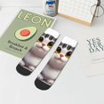 thumbnail image 7 of Fuzoiu Cute Cartoon Kitten Print Adult Socks, Crew Moisture-wicking Socks, Unisex Cushion Crew Socks,Casual Sports Ankle Socks, 7 of 7