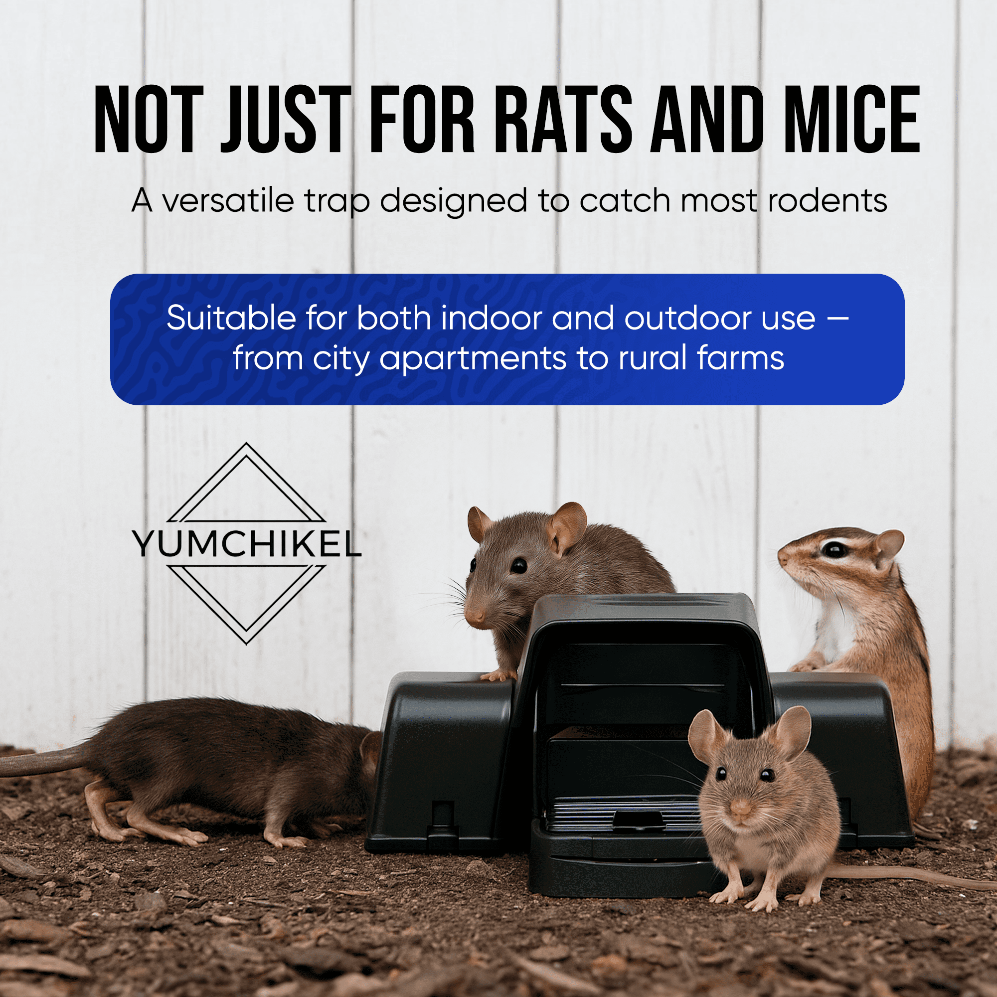 Rat Trap Indoor & Outdoor Humane Reusable No-Touch Rat & chipmunk Trap - set of 2