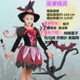 thumbnail image 2 of Disfraces de Halloween para niñas pequeñas, disfraz de carnaval, disfraz de actuación, capa de bruja, elfo, vestido mágico, sombrero, conjunto de disfraz, 2 of 5