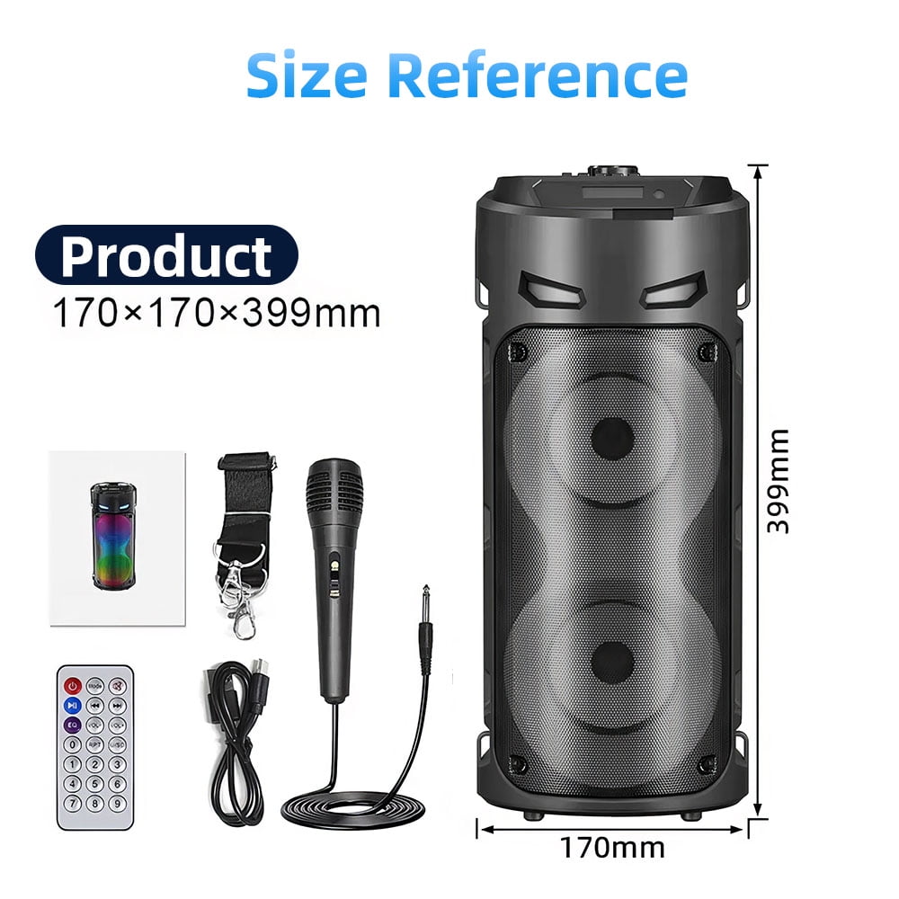 Portable Bluetooth Speaker, RBG Big Powerful Wireless Boombox TWS Pairing Loud Stereo Sound Deep Bass Large Party Speakers with Subwoofer LED Lights for Outdoor Home Camping