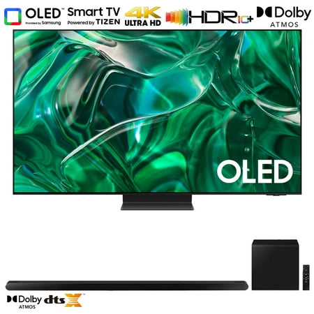 Samsung S95C 77 inch HDR Quantum Dot OLED Smart TV (2023 Model) Bundle with Samsung HW-S800B 3.2.1ch Soundbar (Black) with Wireless Dolby Atmos DTS:X