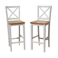 thumbnail image 1 of Tabourets de 30 Pouces en Croix (Lot de 2), Blanc/naturel, 1 of 1