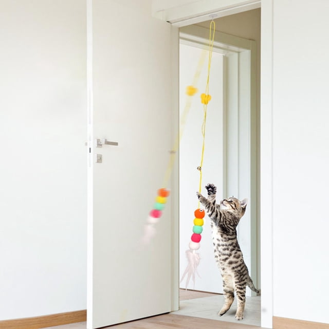 Juguete autoexcitado Colco tipo de puerta colgante para gatos juguete retráctil cuerda para rascar