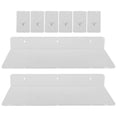 thumbnail image 6 of 2pcs Bathroom Shelf Floating Shelf Acrylic Display Shelf Wall Mounted Flowerpot Storage Rack, 6 of 11