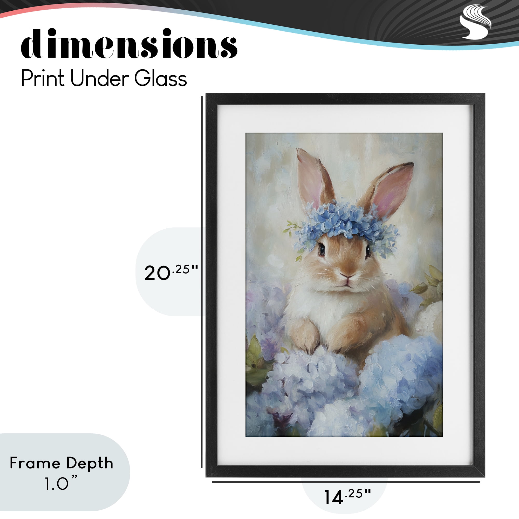 Stupell Industries Bunny In The Blossoms Black Framed Print Under Glass, design by Tina LeCour