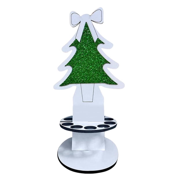4uds. Adorno de escritorio para el hogar con soporte de dinero único de Navidad de madera para amigos (árbol)