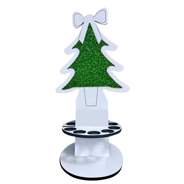 3uds. Adorno de escritorio para el hogar con soporte de dinero único de Navidad de madera para amigos (árbol)