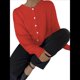 thumbnail image 3 of Suéteres Tipo Cárdigan con Botones para Mujer, de Larga, Cuello Redondo, de Punto Suave y Holgado, para Otoño. Rojo M, 3 of 8
