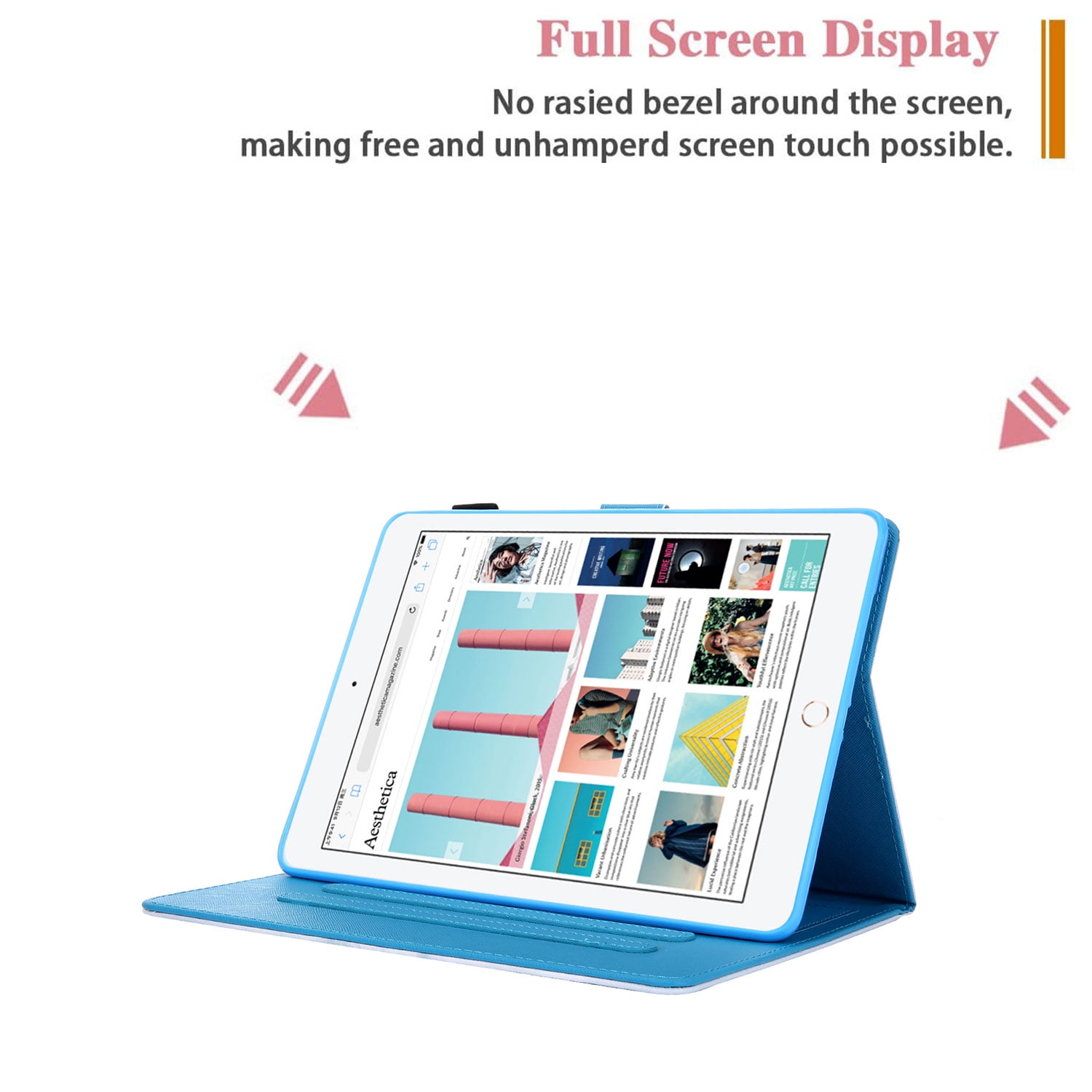 iPad 9.7 2018 Case, iPad 9.7 2017 Case, iPad Air 1 2 Case, Allytech PU Leather Folio Flip Kickstand Protection Auto Sleep Wake Pencil Holder Cover for Apple iPad 6th/5th Gen, iPad Air 1 2,Unicorn