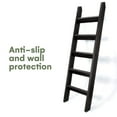 thumbnail image 4 of Hallops Blanket Ladder 5 ft | Rustic Farmhouse Decor | Thick Black Wooden Shelf, 4 of 9