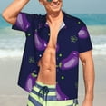 thumbnail image 5 of Picia Eggplant Gentle Cotton Regular Fit Short Sleeve Casual Hawaiian Shirt for Men-X-Large, 5 of 9
